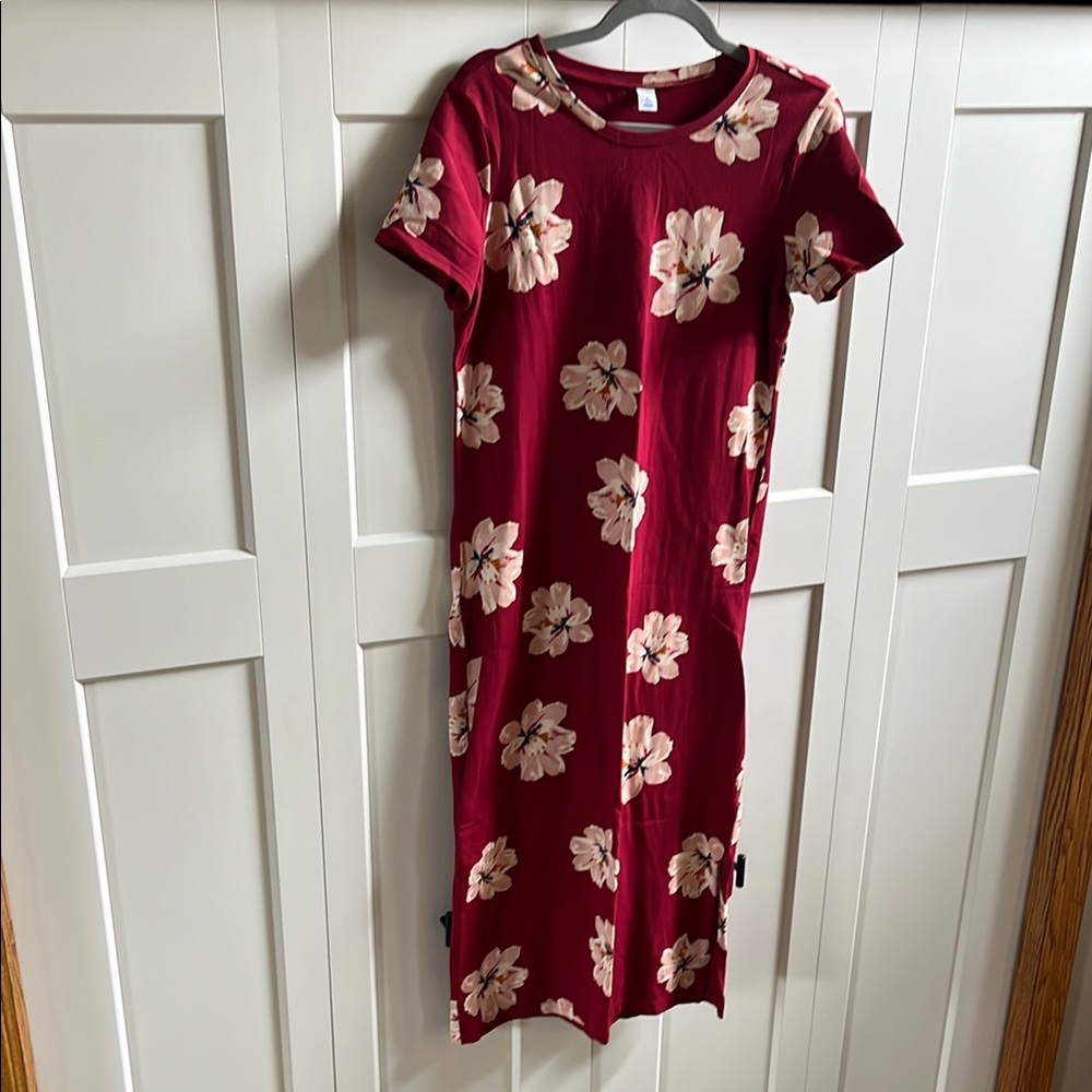 Old Navy Floral Midi Short-Sleeve Dress